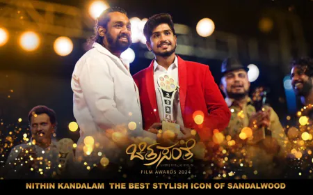 Nithin Kandalam Awarded Best Stylish Icon of Sandalwood by Action Prince Dhruva Sarja
