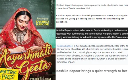 Kashika Kapoor Impresses Critics As Geeta In Her Big Bollywood Debut Film Aayushmati Geeta Matric Pass