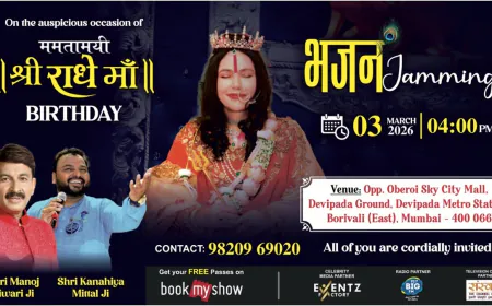 An evening of Divine Harmony – Bhajan Jamming and Radhe Maa Janam Utsav 2026 at Borivali East, opp Oberoi Sky City Mall