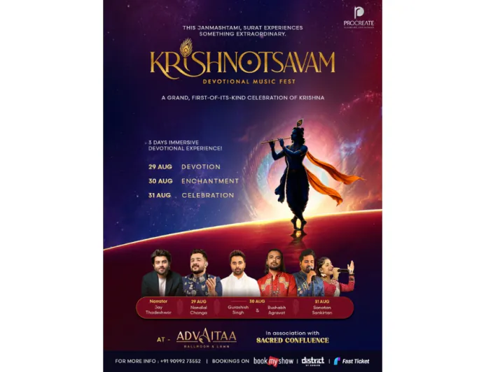 Surat To Host Three-Day ‘Krishnotsavam 2026’ — A Unique Confluence of Devotion, Music & Celebration